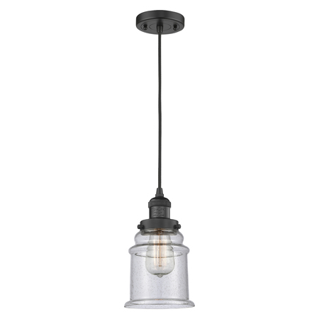 INNOVATIONS LIGHTING One Light Vintage Dimmable Led Mini Pendant 201C-BK-G184-LED